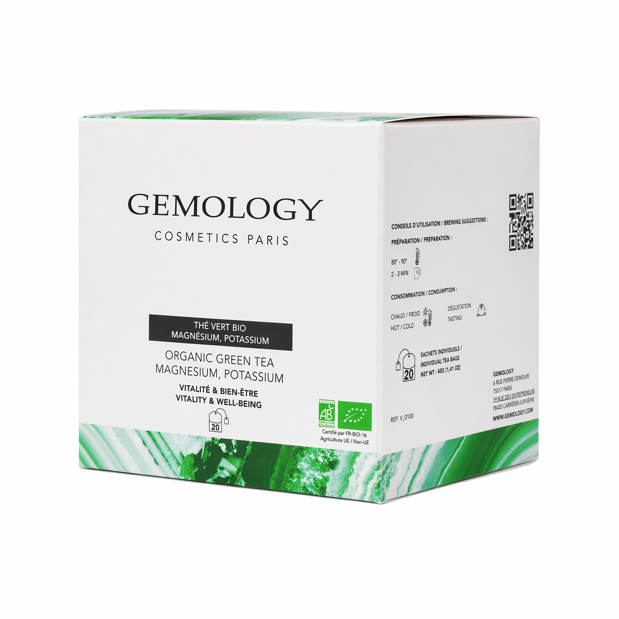 Organic Green Tea Magnesium & Potassium "Vitality and Well-Being" - 20 sachets, 40 gr